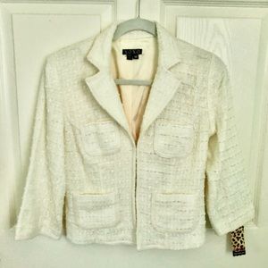 NWT Ivory Tweed Jacket